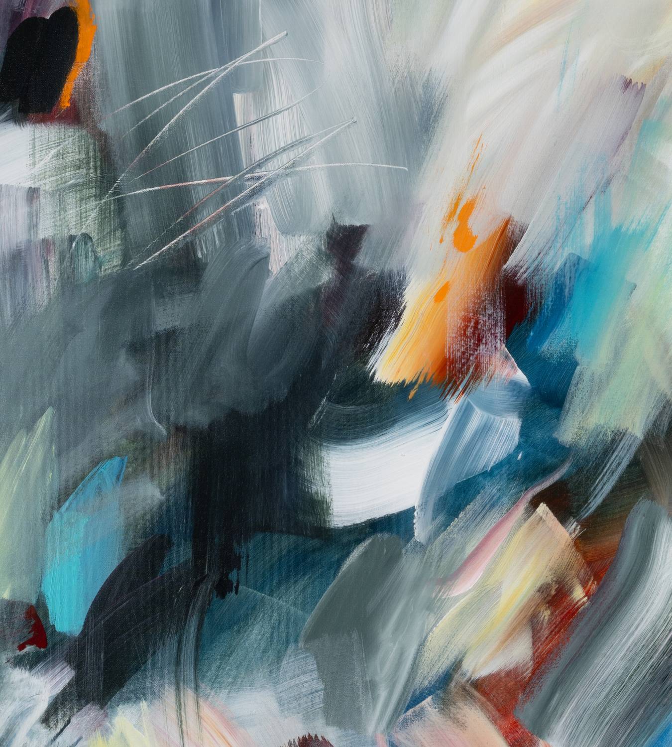 A Sky Full of Stars abstract framed canvas print, detail of colour and texture.