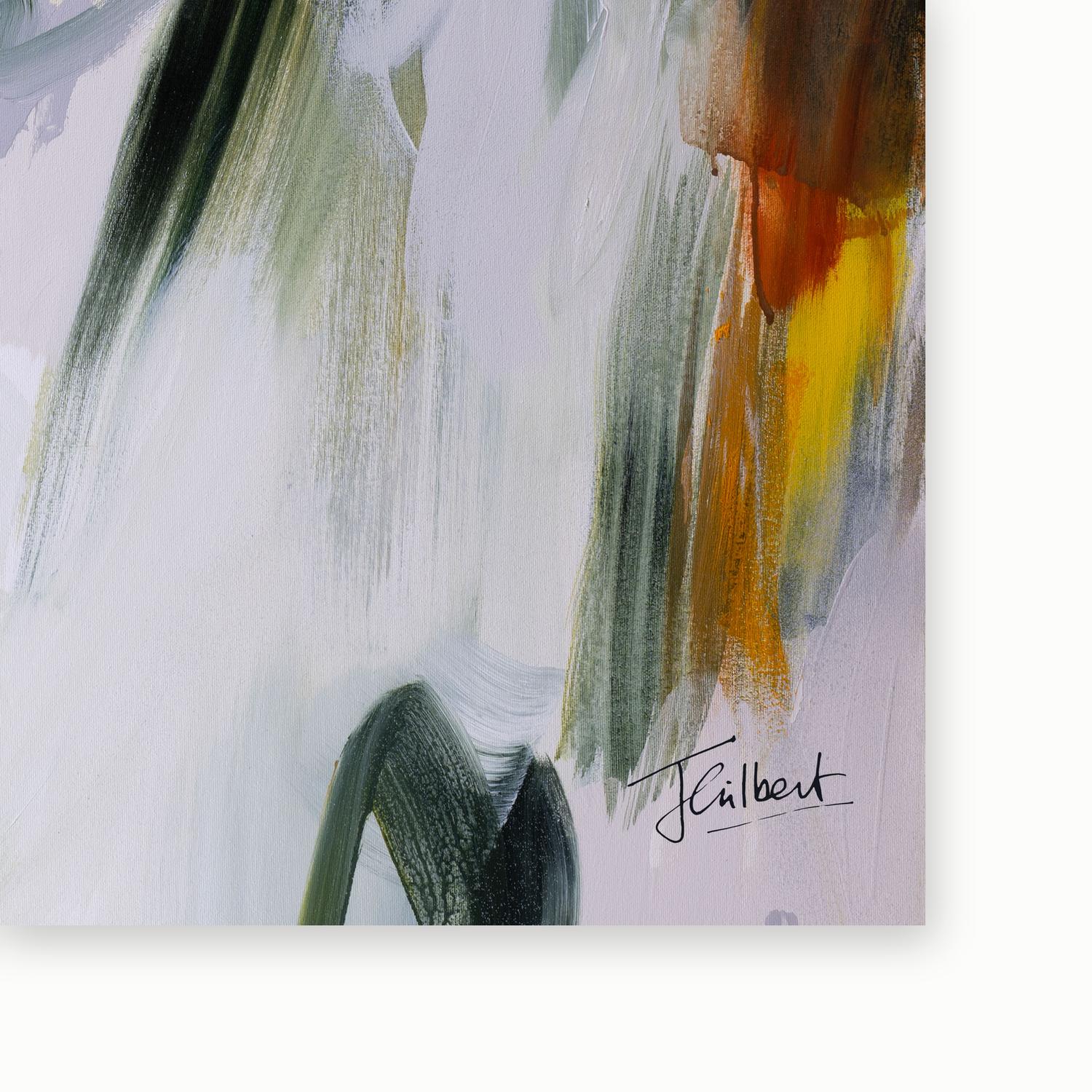Artist signature on Embracing the Unknown 1 framed canvas print by Joanna Gilbert.