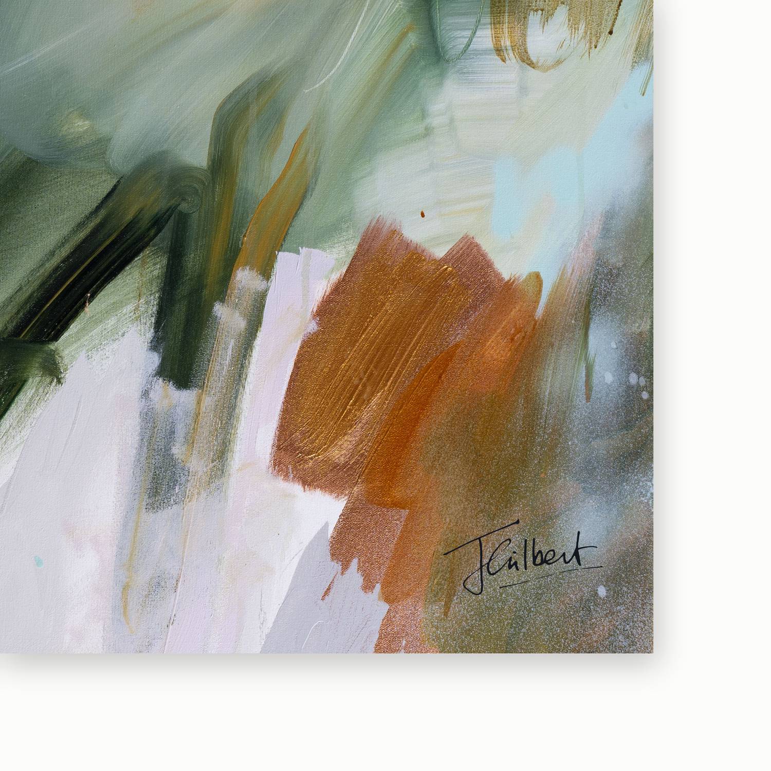 Artist signature on Embracing the Unknown 2 framed canvas print by Joanna Gilbert.