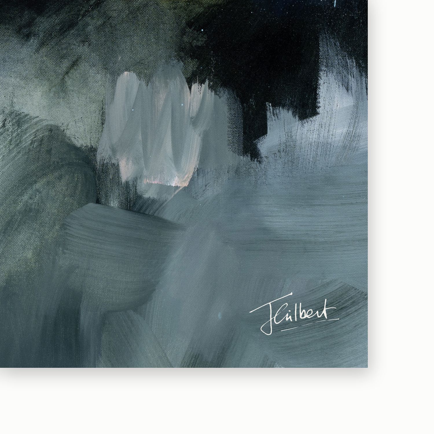 Artist signature on Harmony in Hues 1 framed canvas print by Joanna Gilbert.