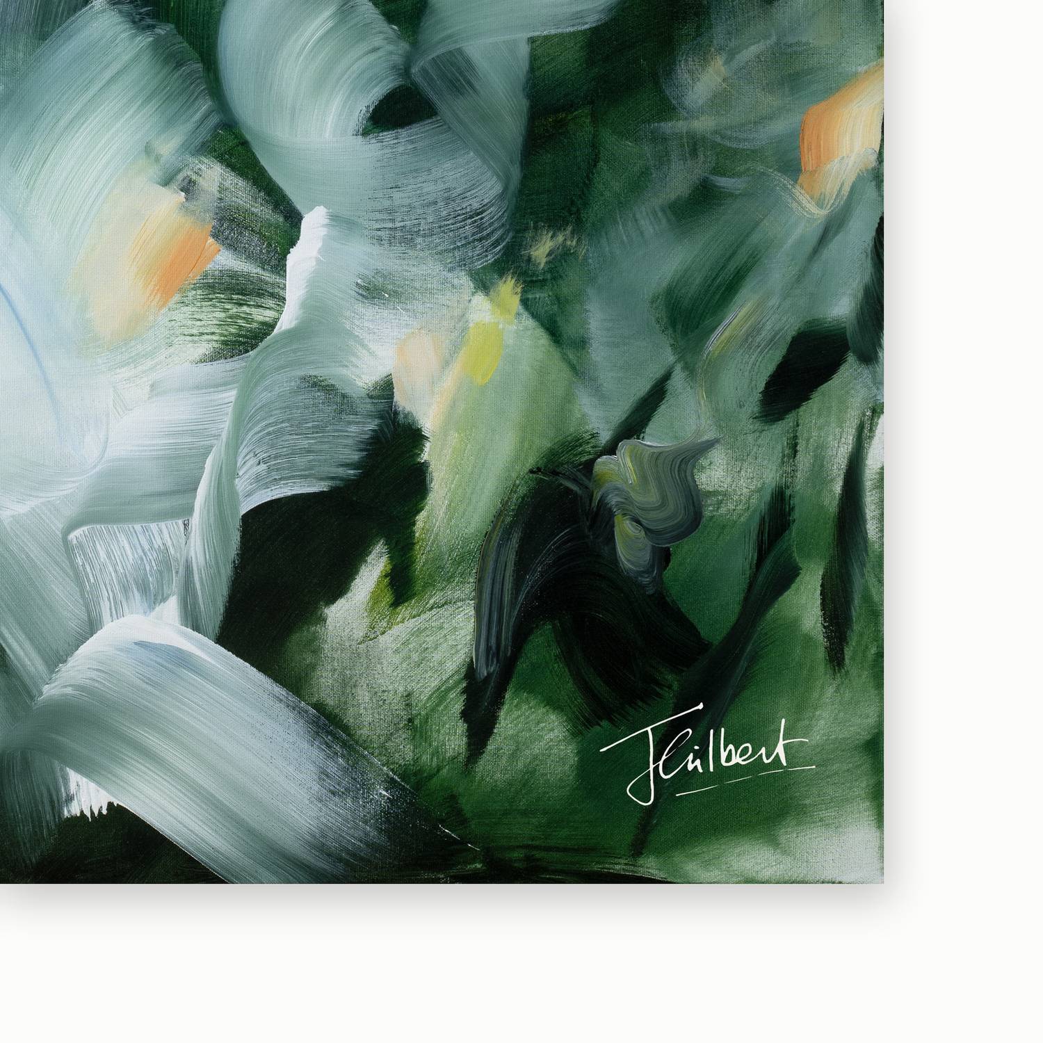 Artist signature on Heavenly Sounds 2 framed canvas print by Joanna Gilbert.