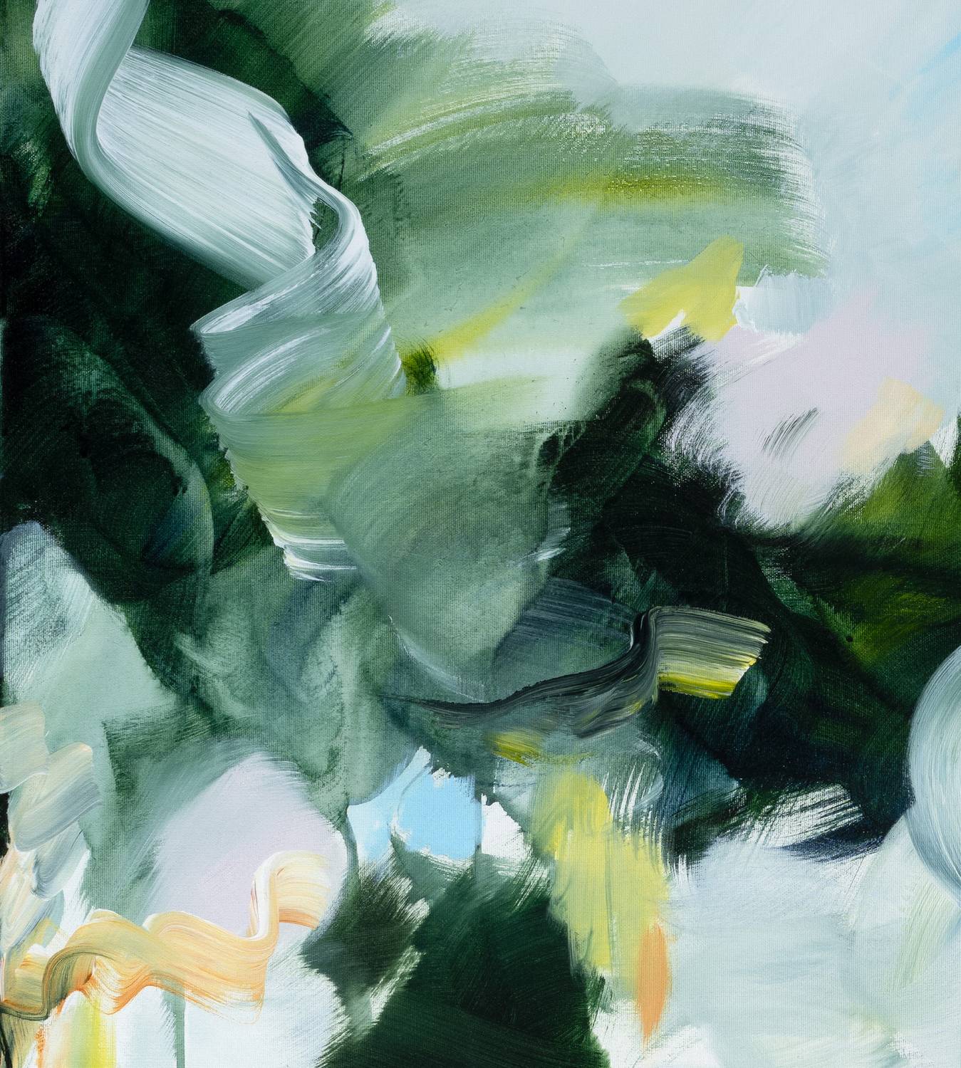 Heavenly Sounds 2 abstract framed canvas print, detail of colour and texture.