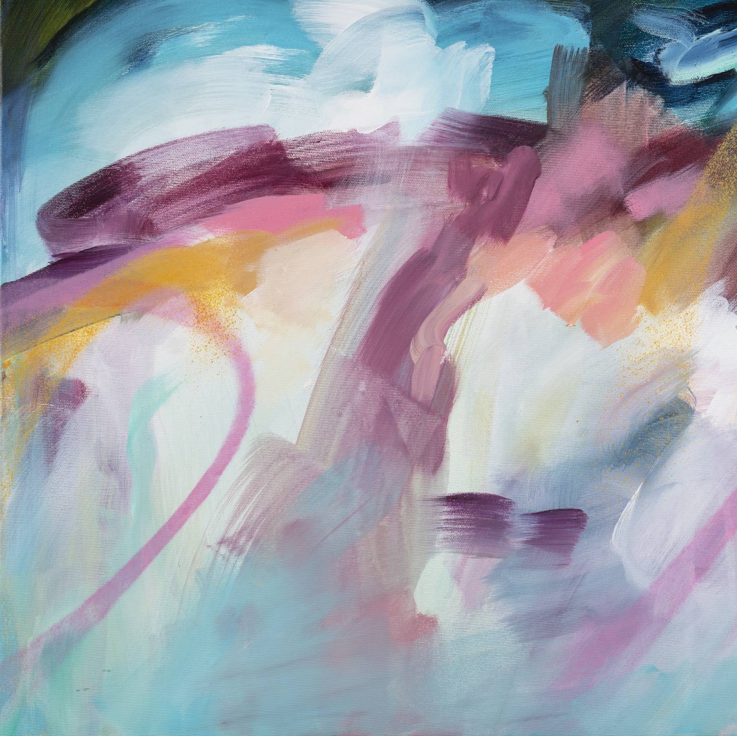 Journey Through Colour 1 abstract framed canvas print, detail of colour and texture.