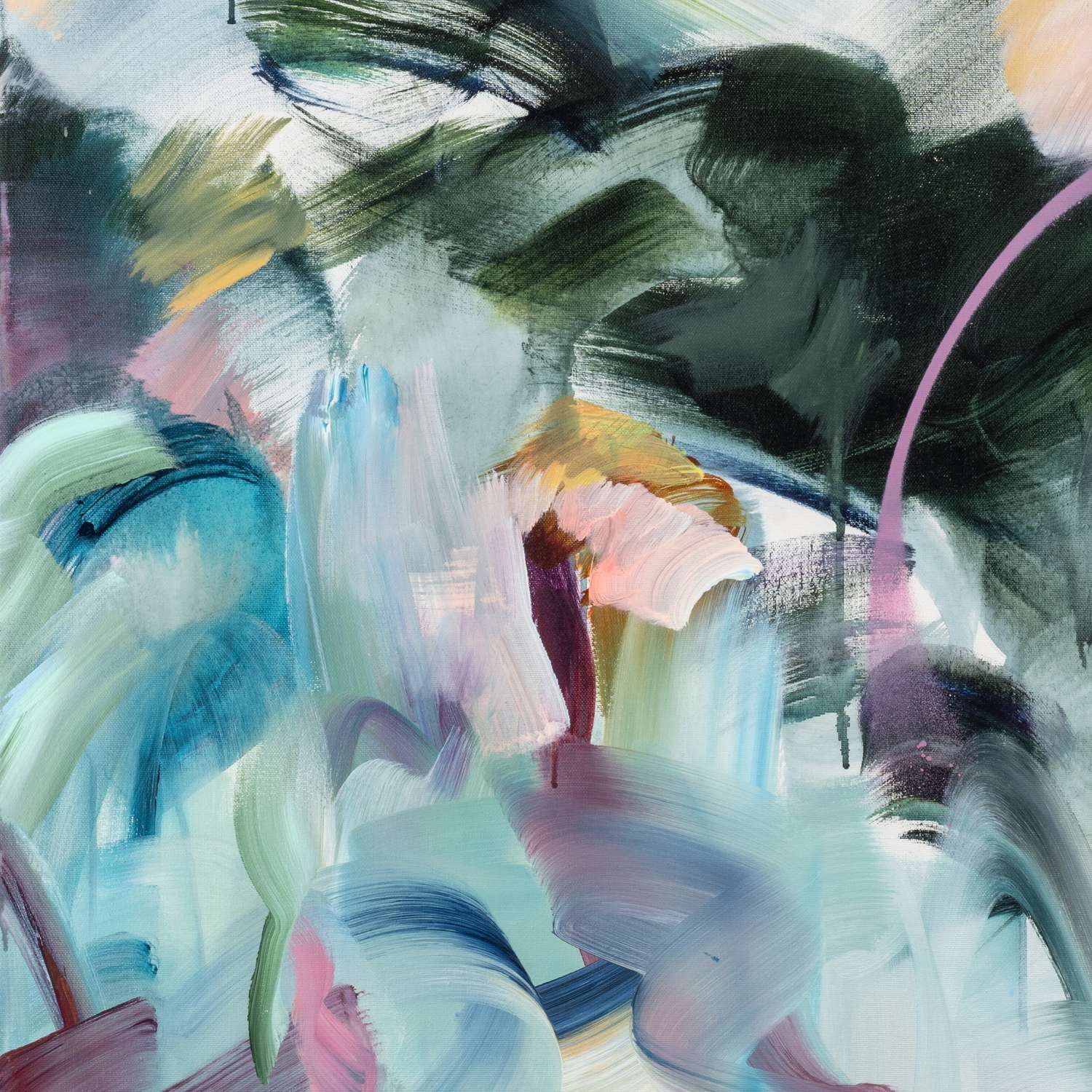 Landscape of the Mind 2 abstract framed canvas print, detail of colour and texture.