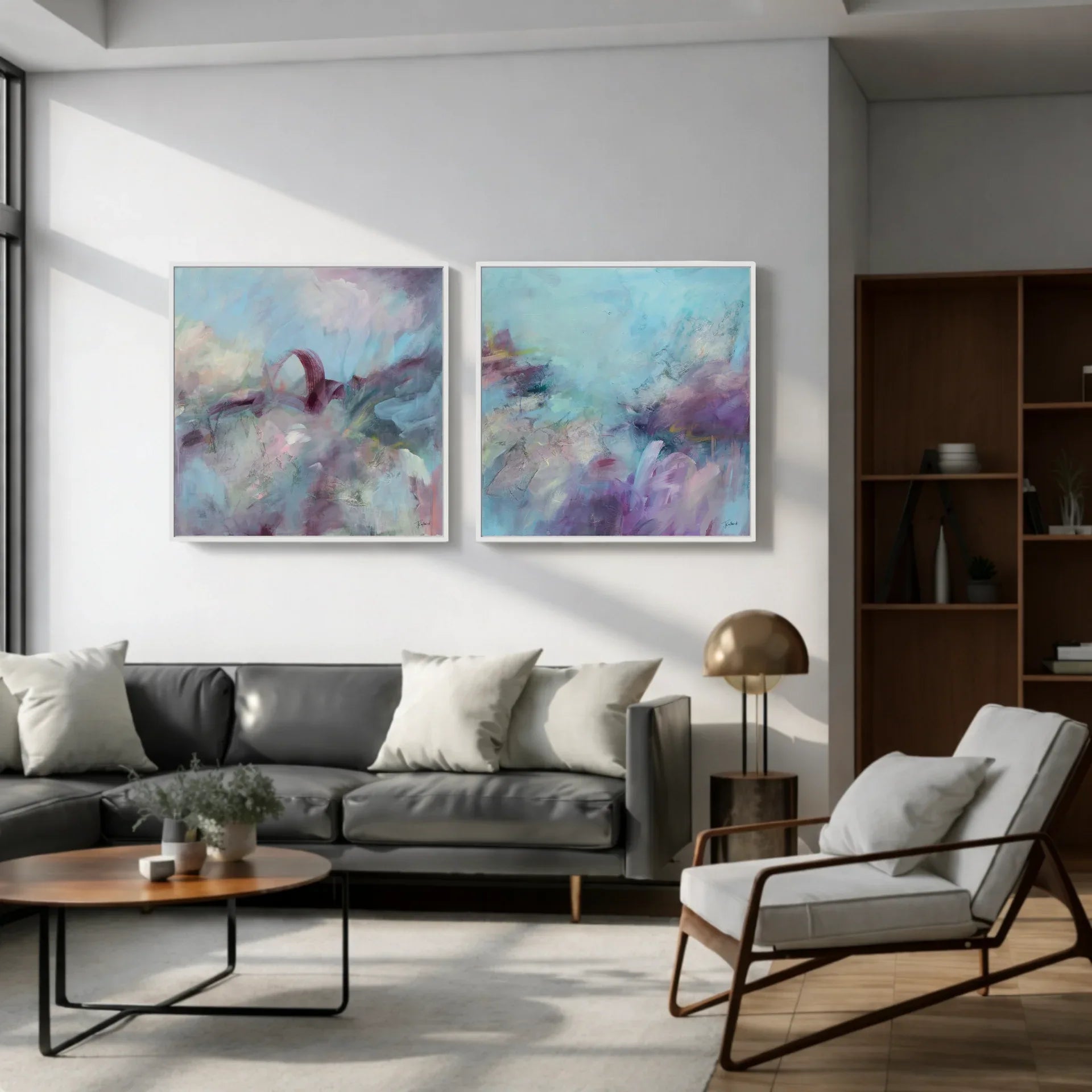 Blue Skies and blossom (Pair) - Joanna