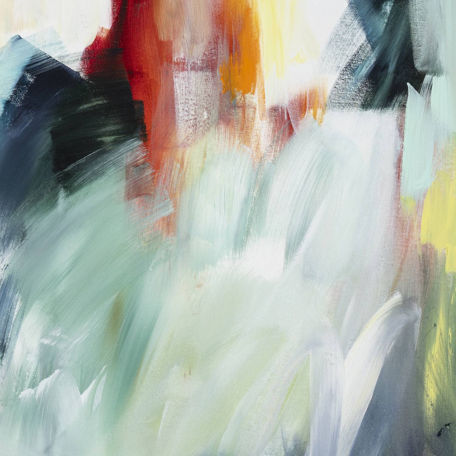 Sunlit Whispers 1 abstract framed canvas print, detail of colour and texture.
