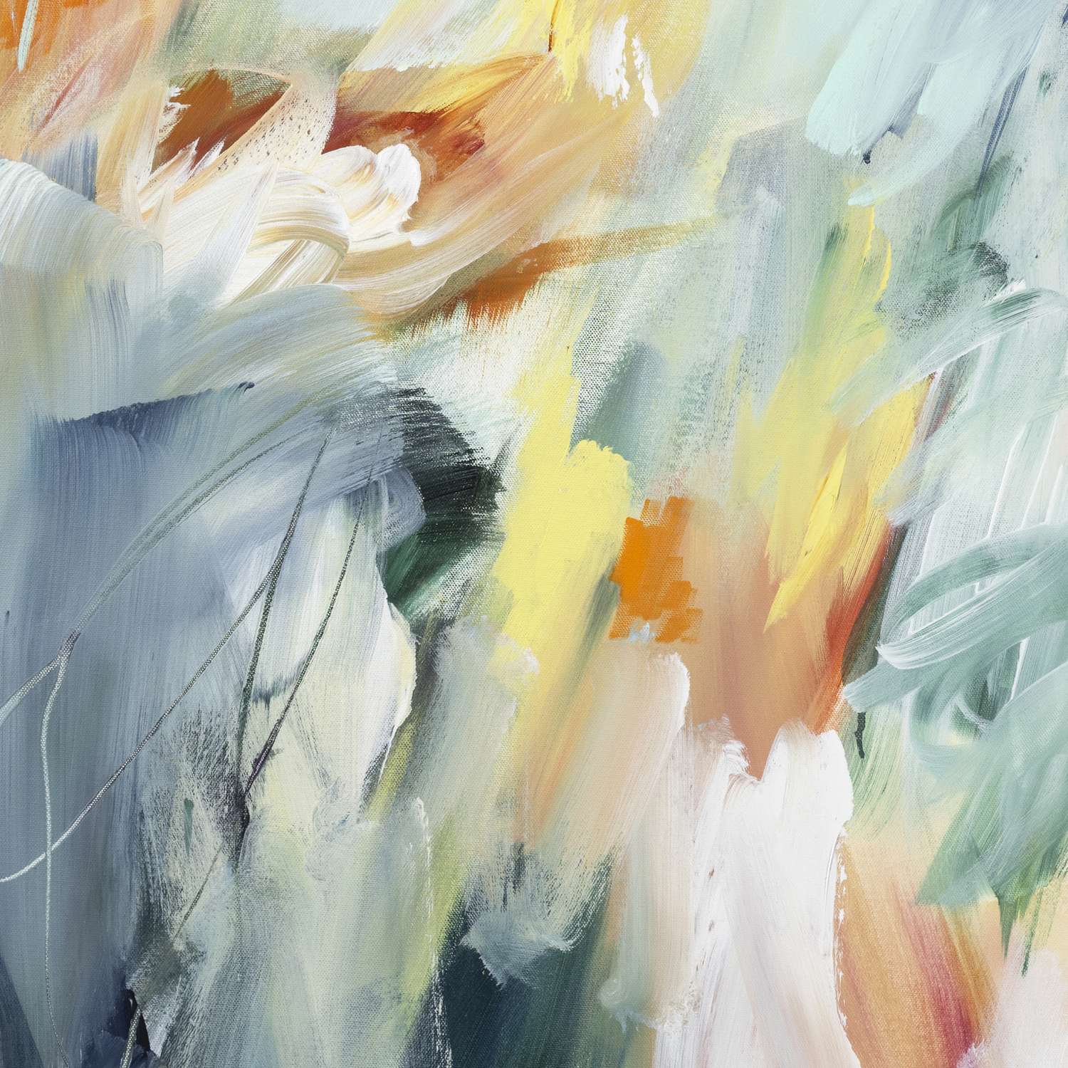 Sunlit Whispers 2 abstract framed canvas print, detail of colour and texture.