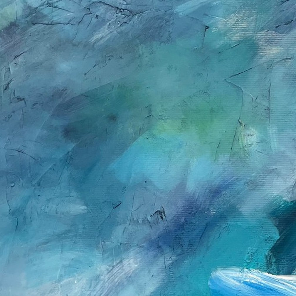 After the Storm, original abstract painting by Joanna Gilbert, close detail of the mark making