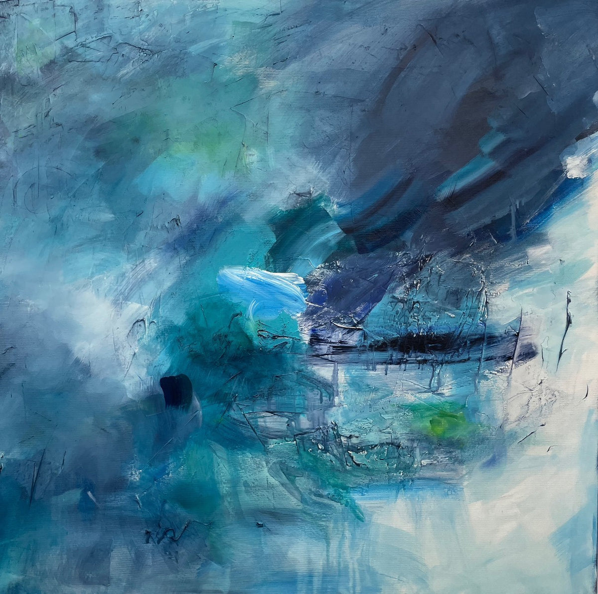 After the Storm, original abstract painting by Joanna Gilbert, full view of the canvas