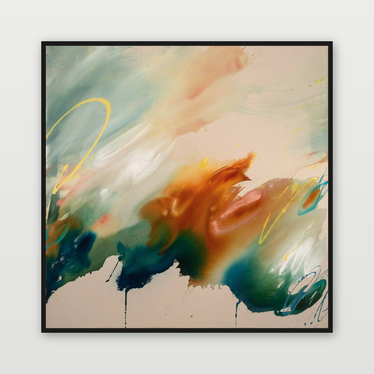 Awake at Dusk by Joanna Gilbert, shown in a black float frame