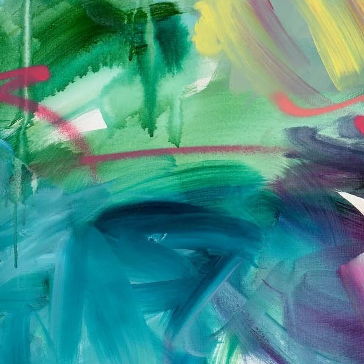 Becoming 1, original abstract painting by Joanna Gilbert, close detail of the colour and texture