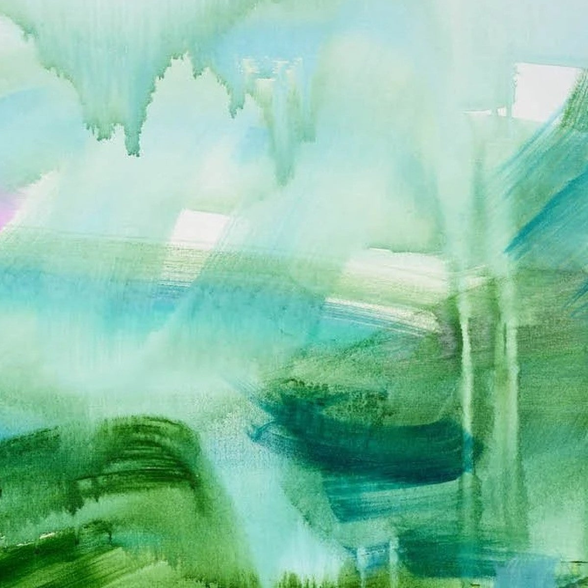 Becoming 2, original abstract painting by Joanna Gilbert, close detail of the mark making