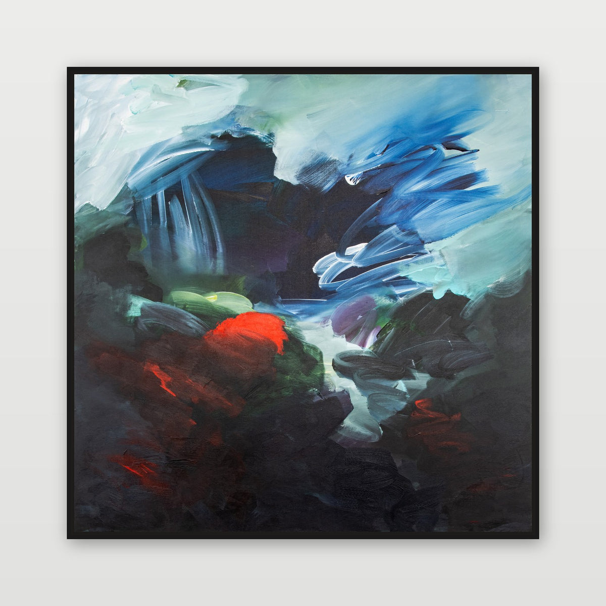 Beyond the Boundary by Joanna Gilbert, shown in a black float frame