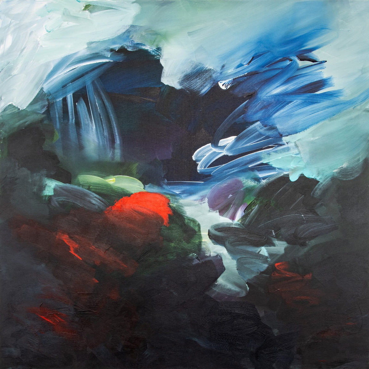 Beyond the Boundary, original abstract painting by Joanna Gilbert, full view of the canvas