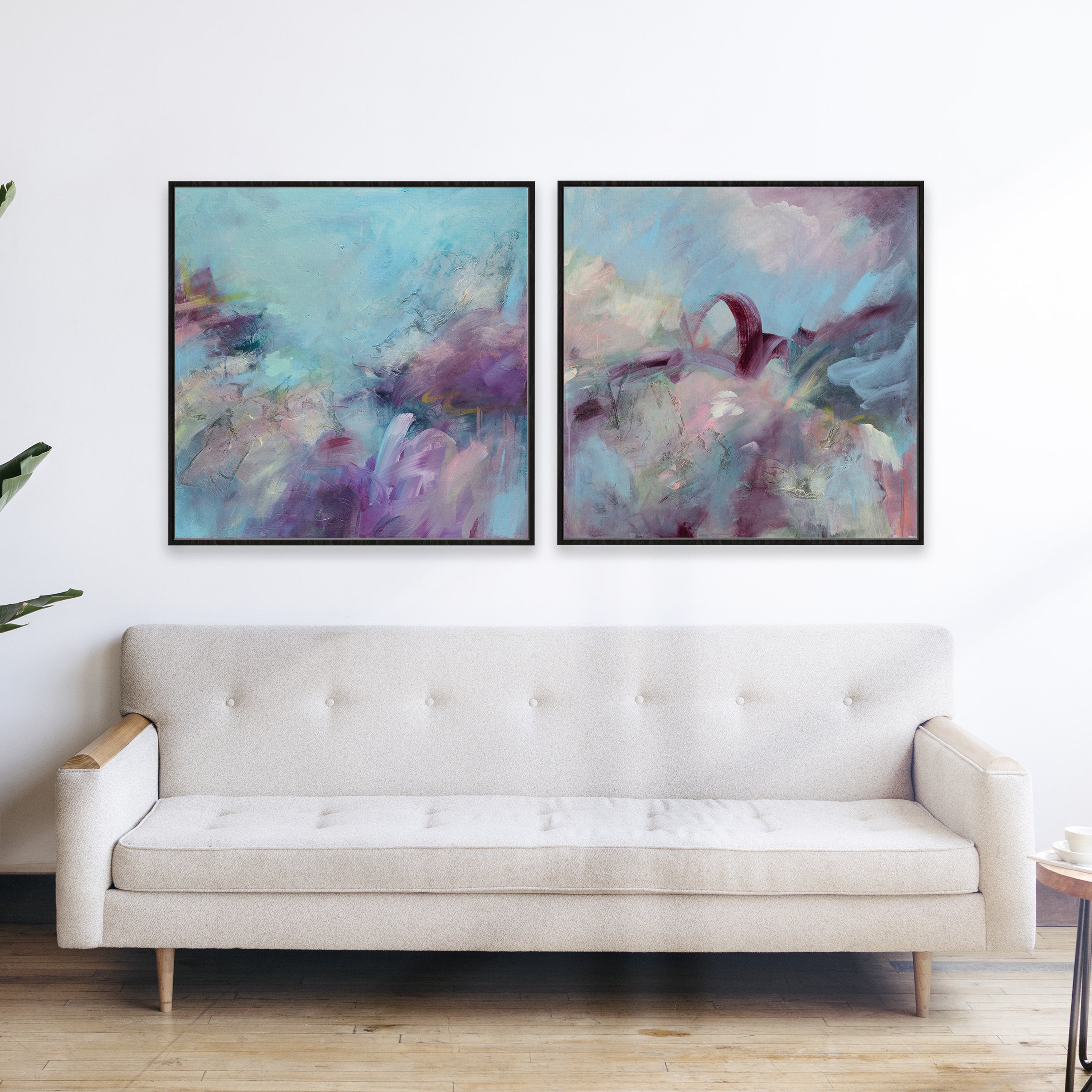 Blue Skies and blossom (Pair)