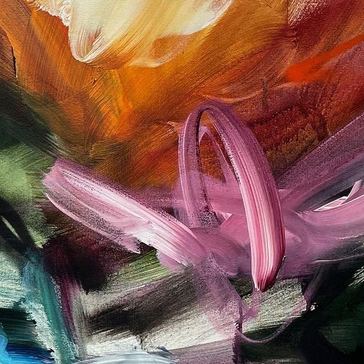 Burning Ember, close detail of the brushwork