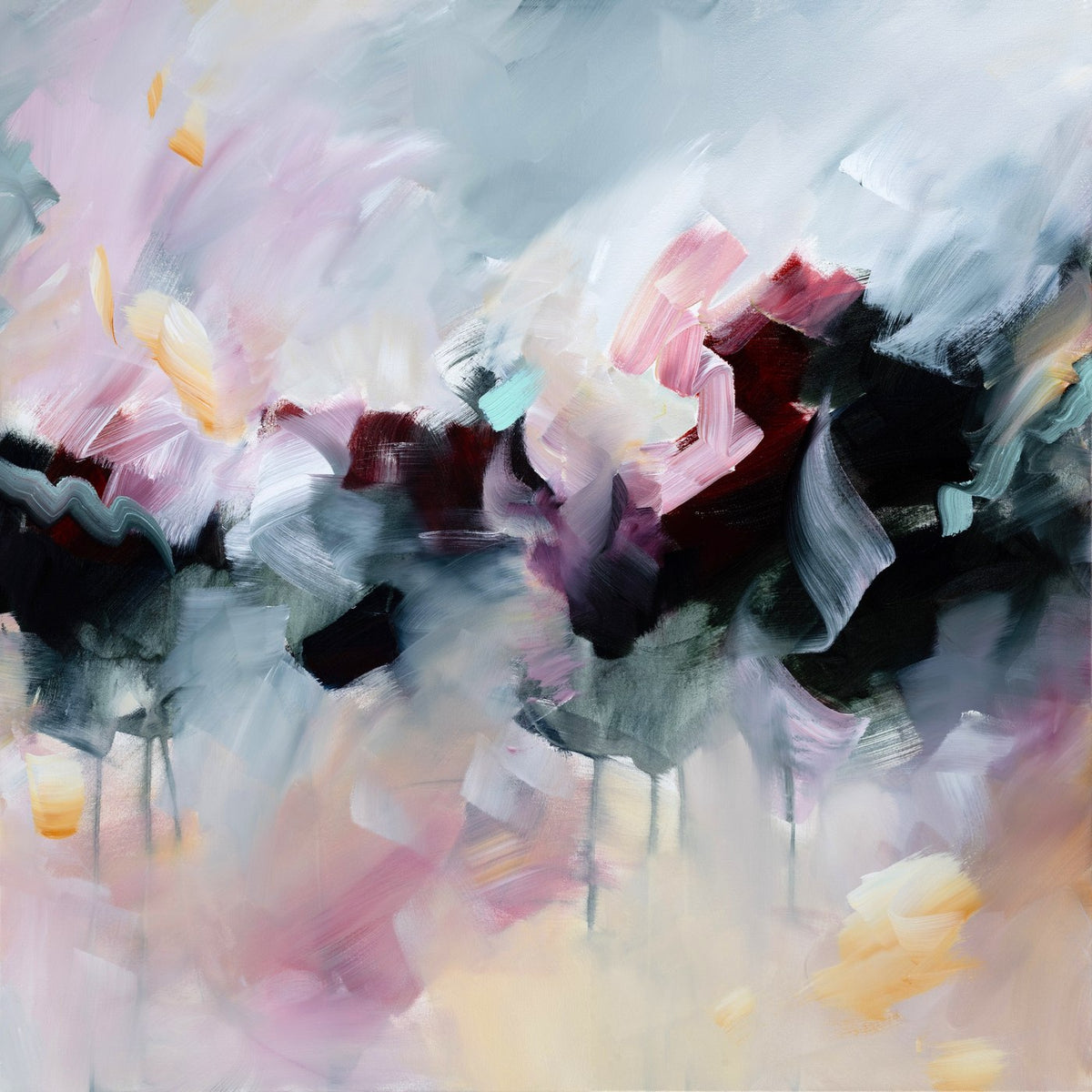 Celestial Rose 2, original abstract painting by Joanna Gilbert, full canvas