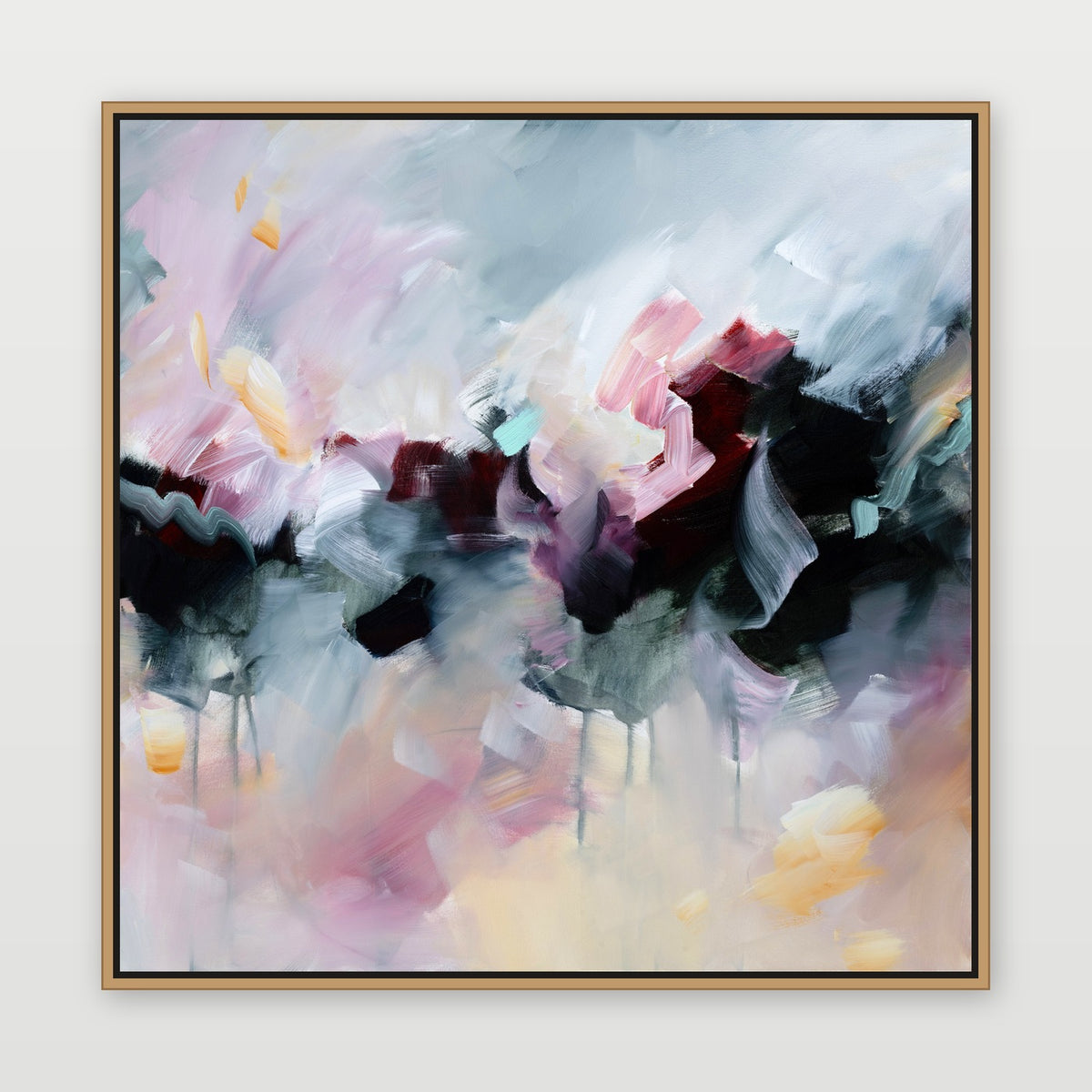 Celestial Rose 2 by Joanna Gilbert, shown in an oak float frame