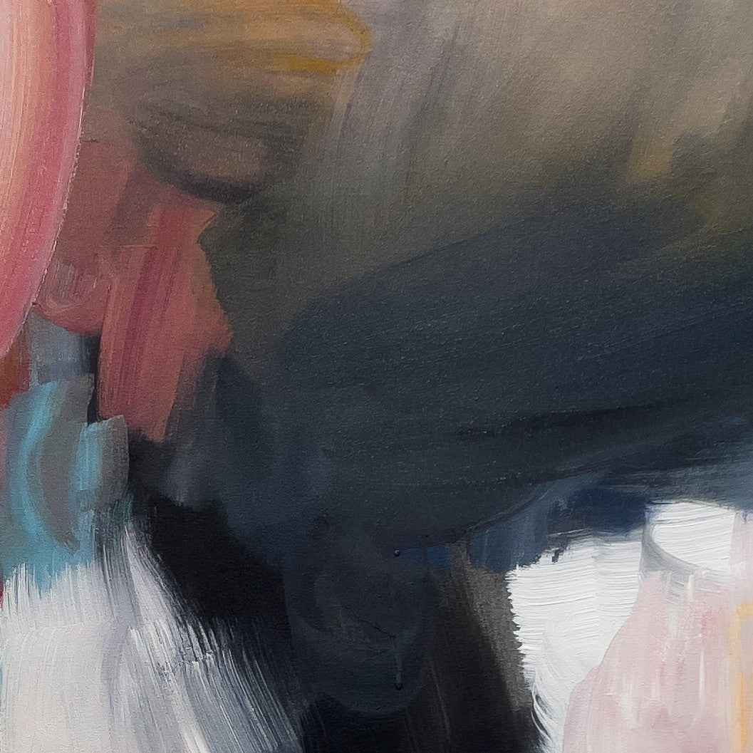 Dancing Leaves, original abstract painting by Joanna Gilbert, detail of colour and texture