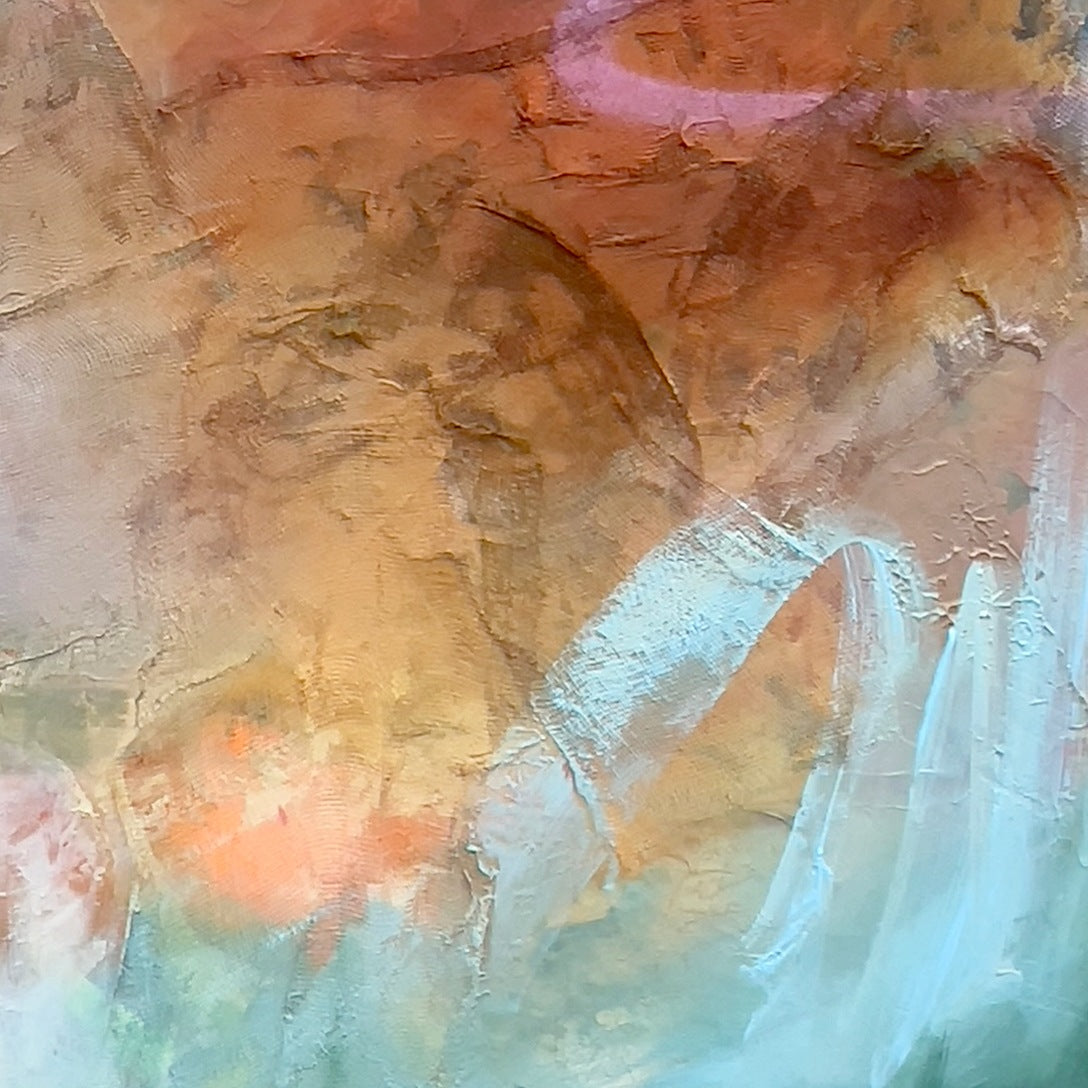 Desert at Dawn, original abstract painting by Joanna Gilbert, brushwork detail