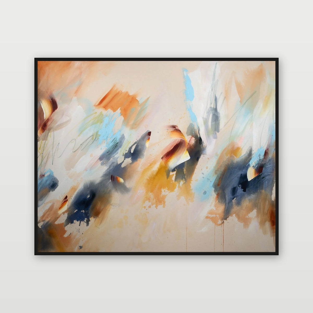 Elemental Flow by Joanna Gilbert, shown in a black float frame