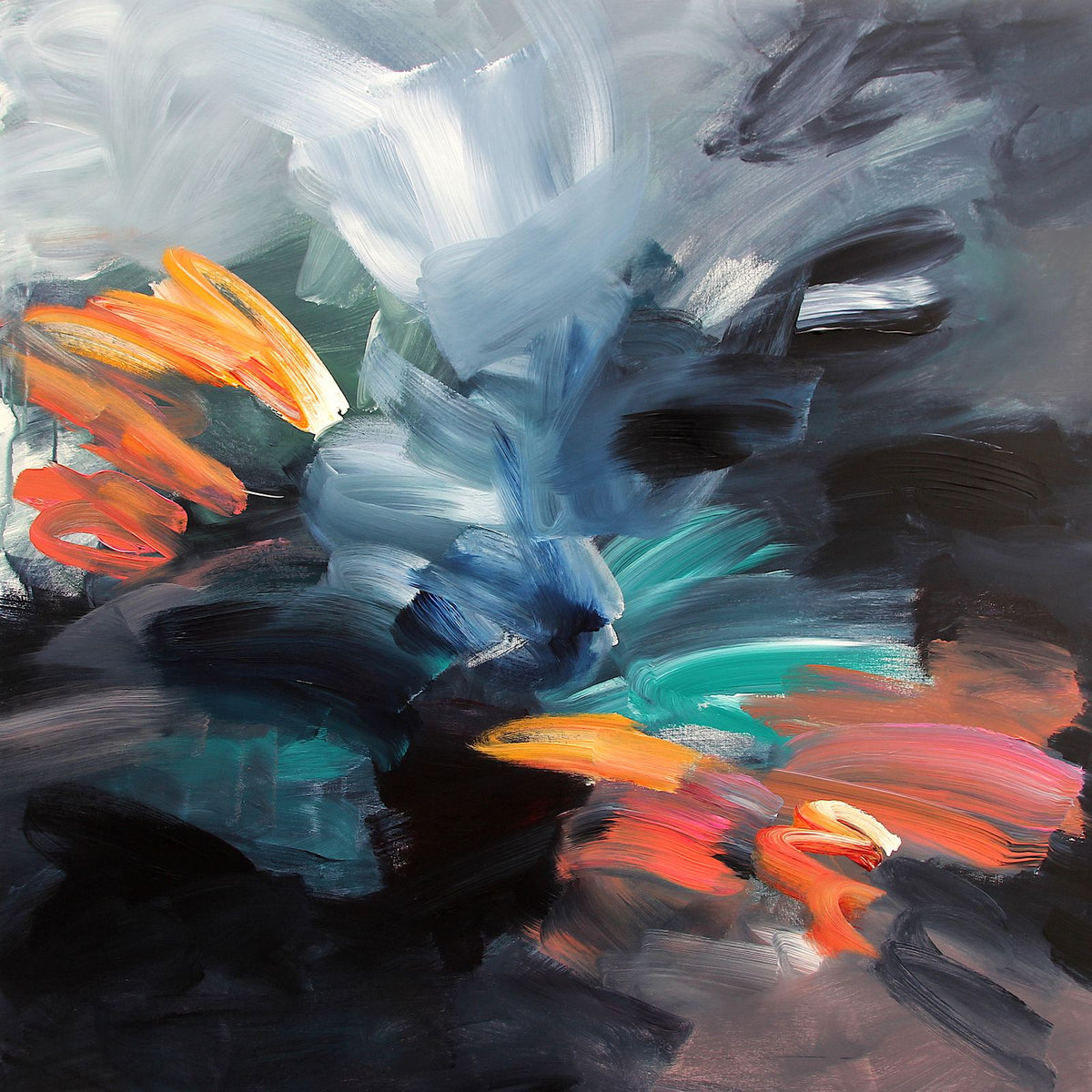 Energy of the Sky, original abstract painting by Joanna Gilbert, full view of the canvas