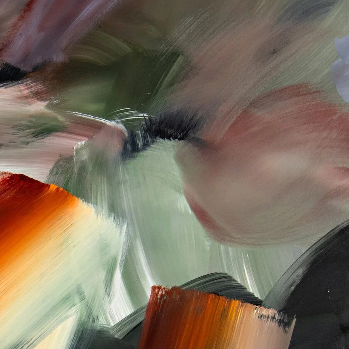 Freedom, original abstract painting by Joanna Gilbert, close detail of the colour and texture
