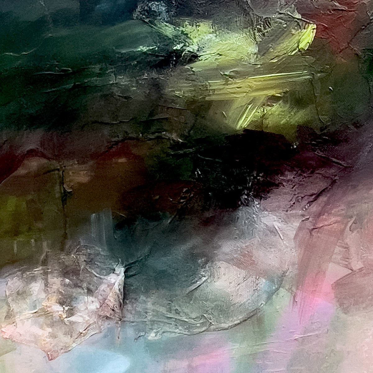 Illuminated Forest, close detail of the brushwork