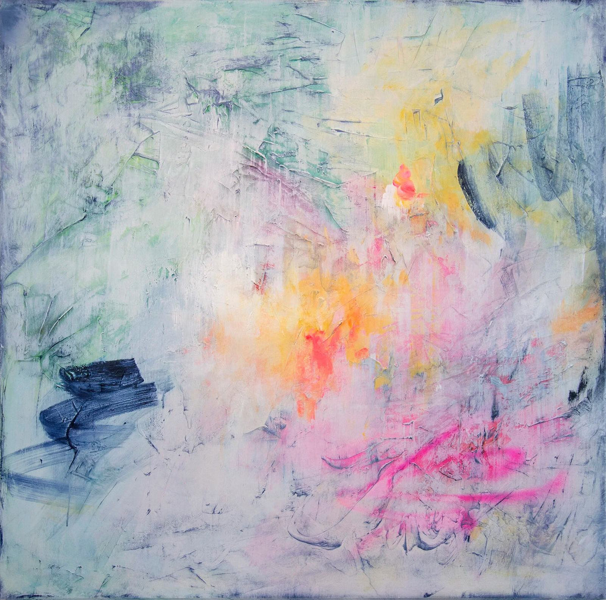 Impressions, original abstract painting by Joanna Gilbert, full view of the canvas