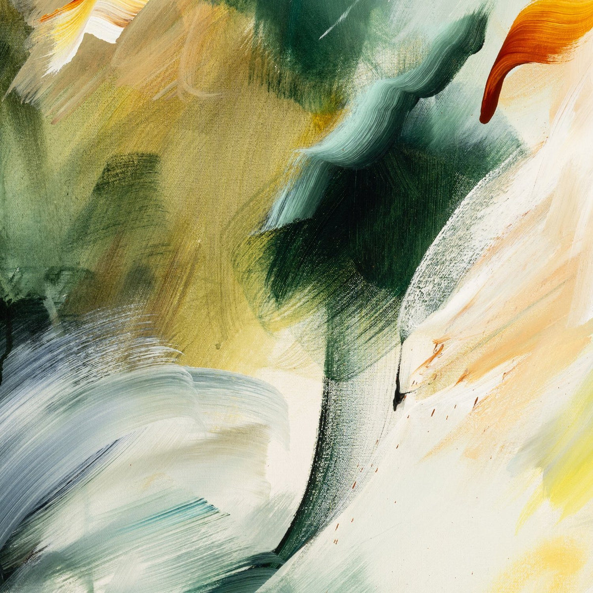 Close-up detail of Golden Drift, an abstract canvas print by Joanna Gilbert.