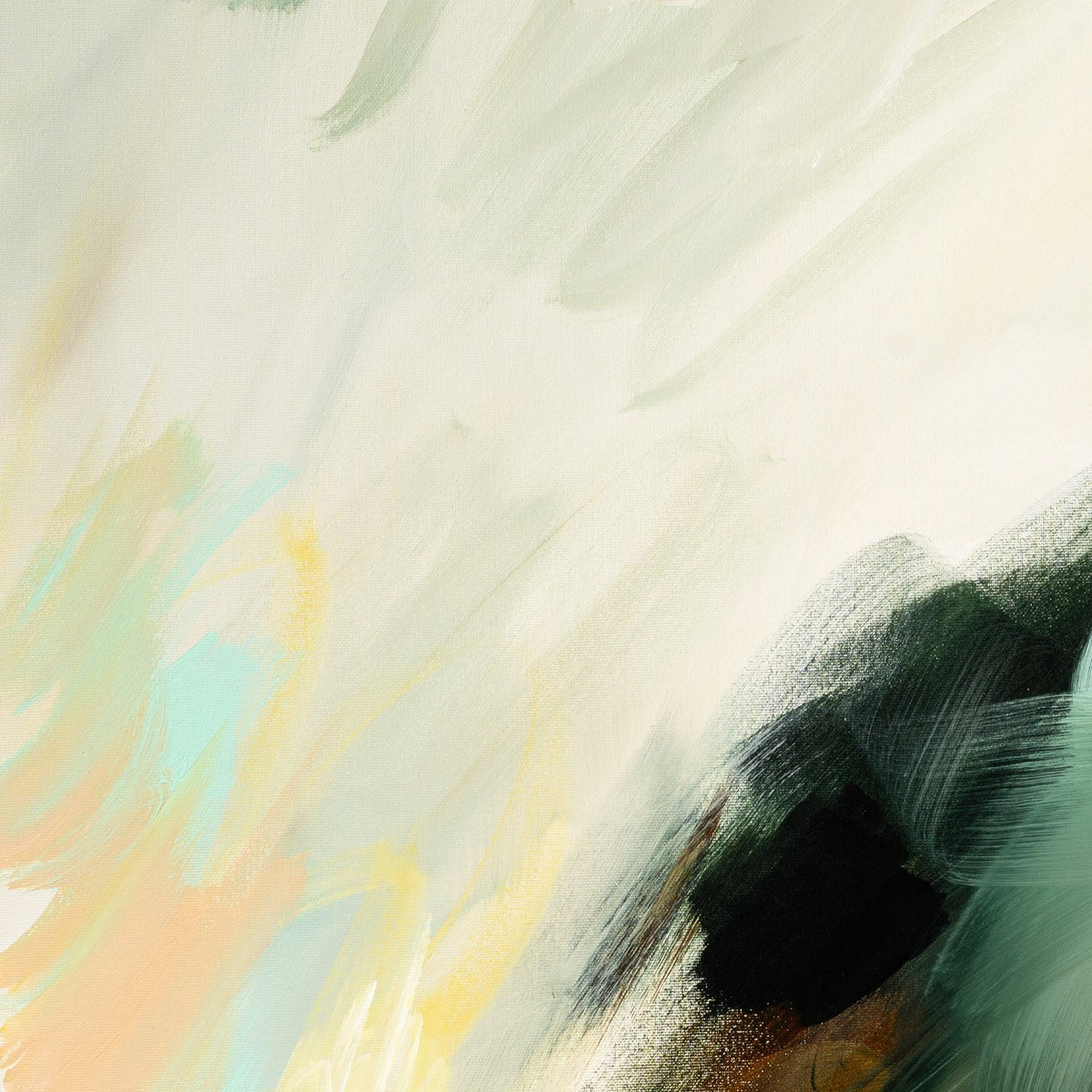 Brushwork and texture detail of Golden Drift 2, an abstract canvas print by Joanna Gilbert.