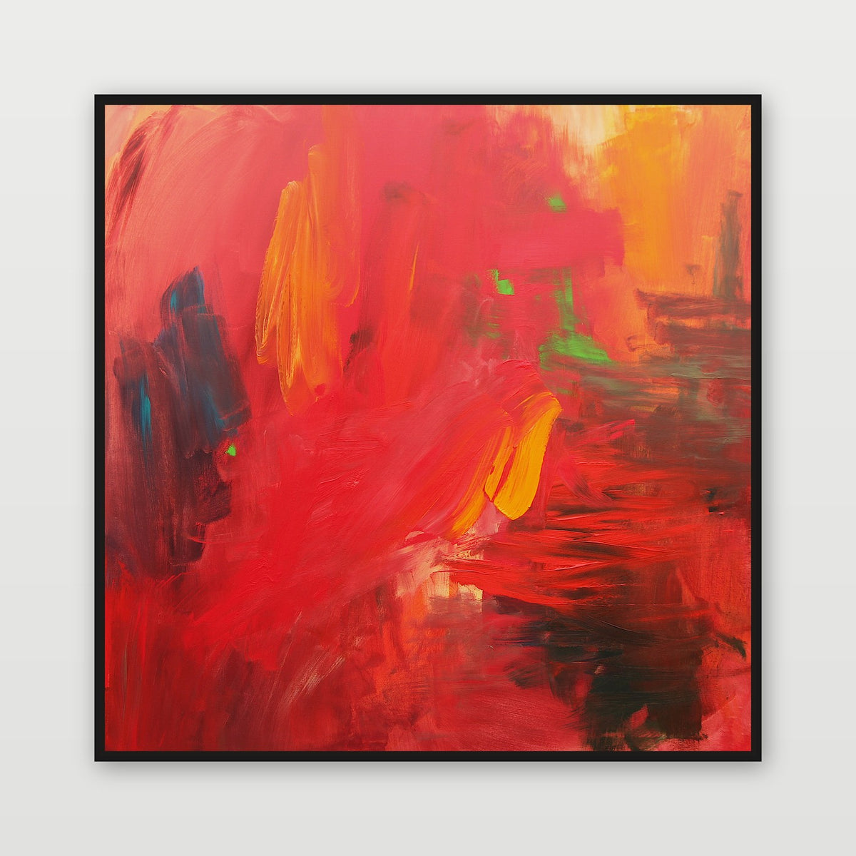 Living with Intensity by Joanna Gilbert, shown in a black float frame