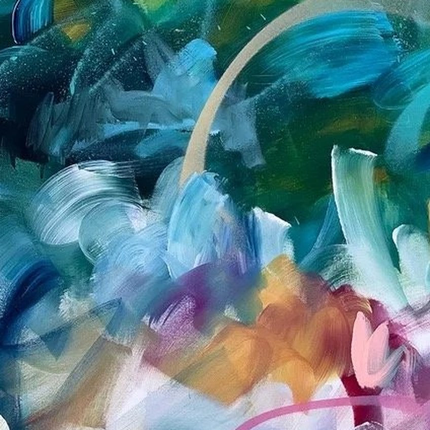 Never Ending, original abstract painting by Joanna Gilbert, close detail of the colour and texture