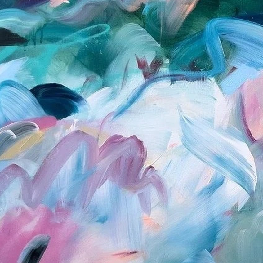Never Ending, original abstract painting by Joanna Gilbert, close detail of the mark making