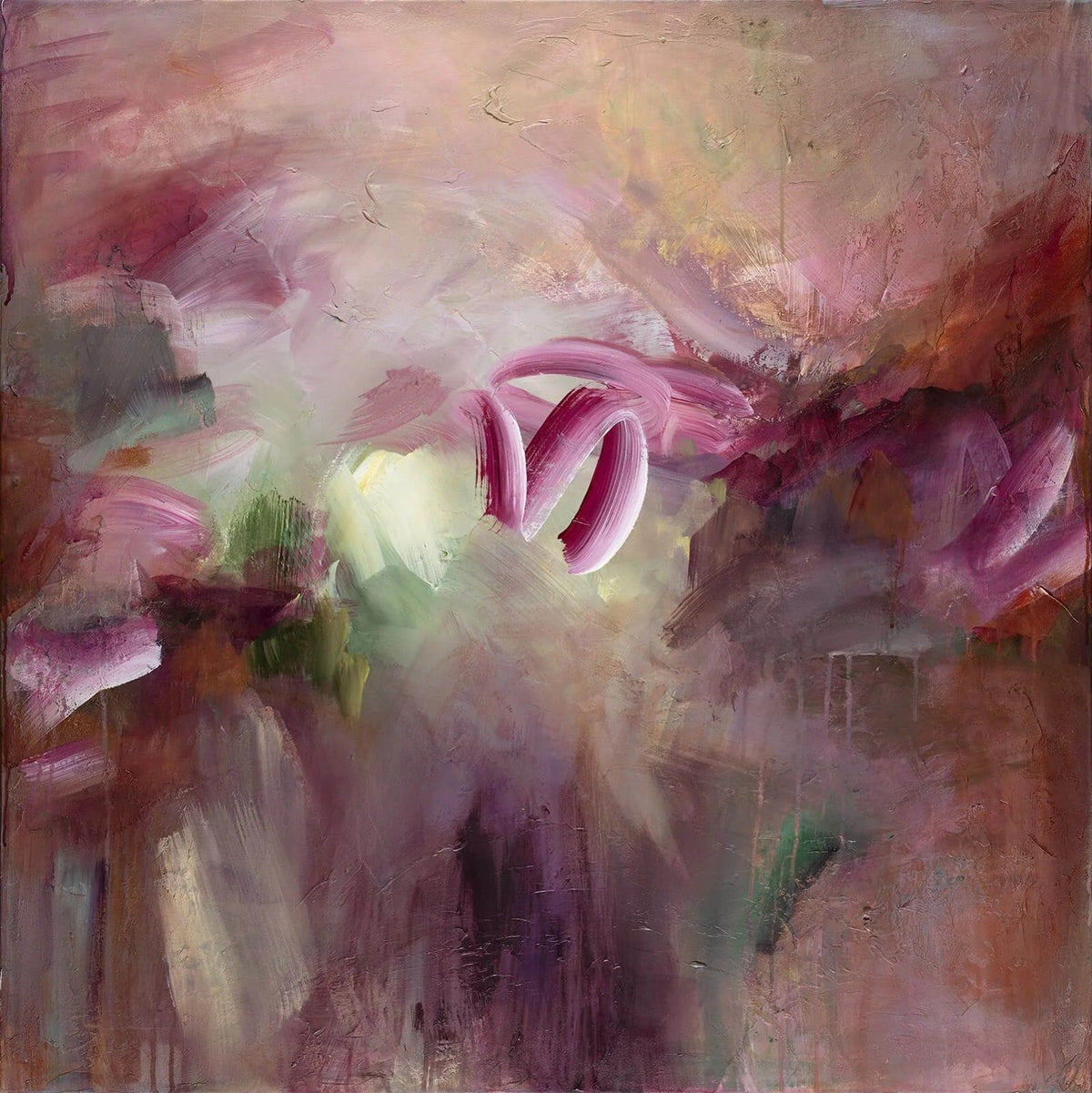 Refuge of Calm, original abstract painting by Joanna Gilbert, full view of the canvas