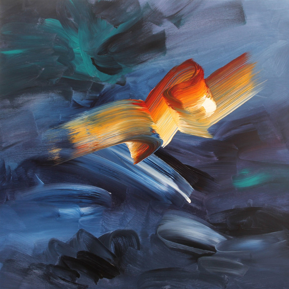 Spark, original abstract painting by Joanna Gilbert, full view of the canvas