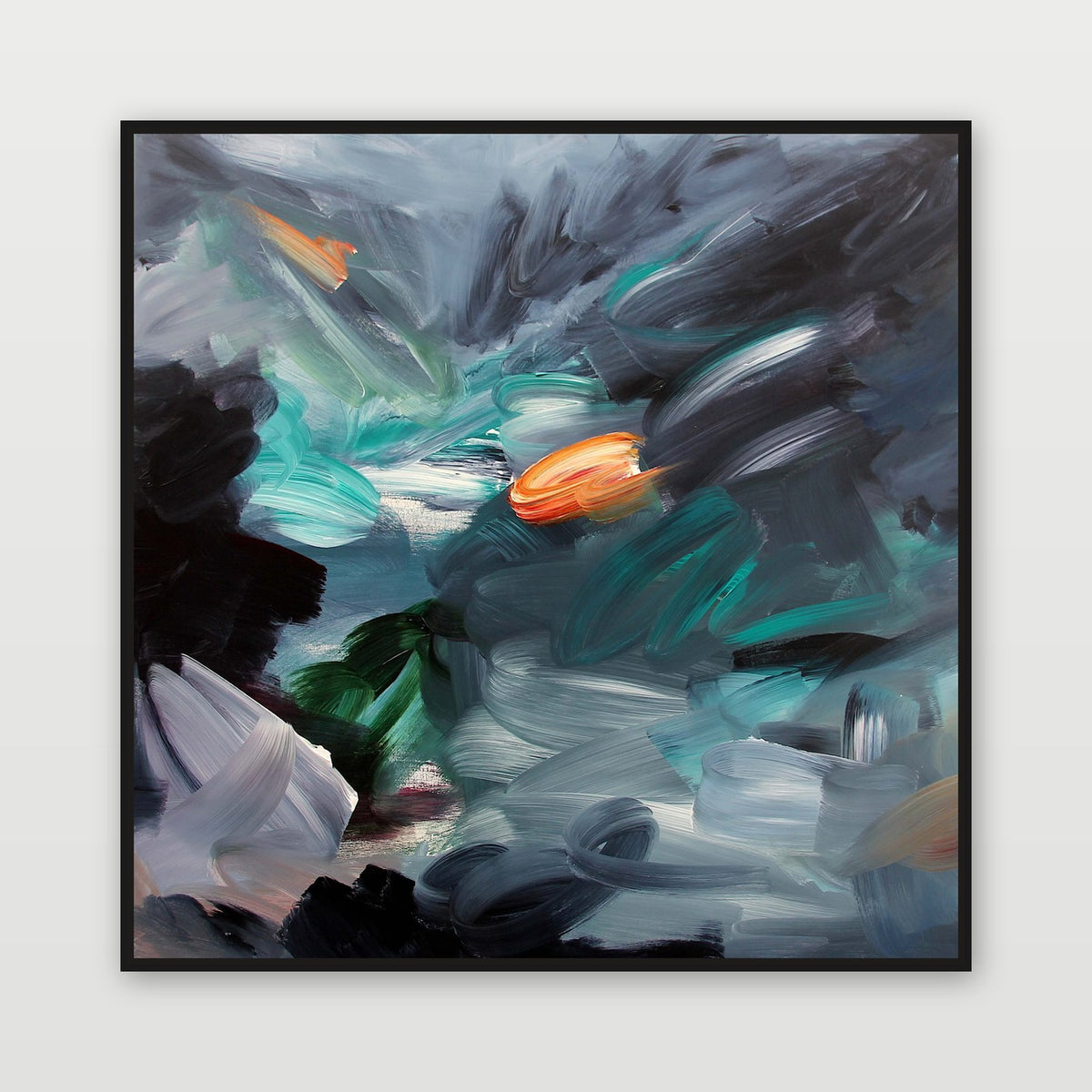 The Inner Flame by Joanna Gilbert, shown in a black float frame