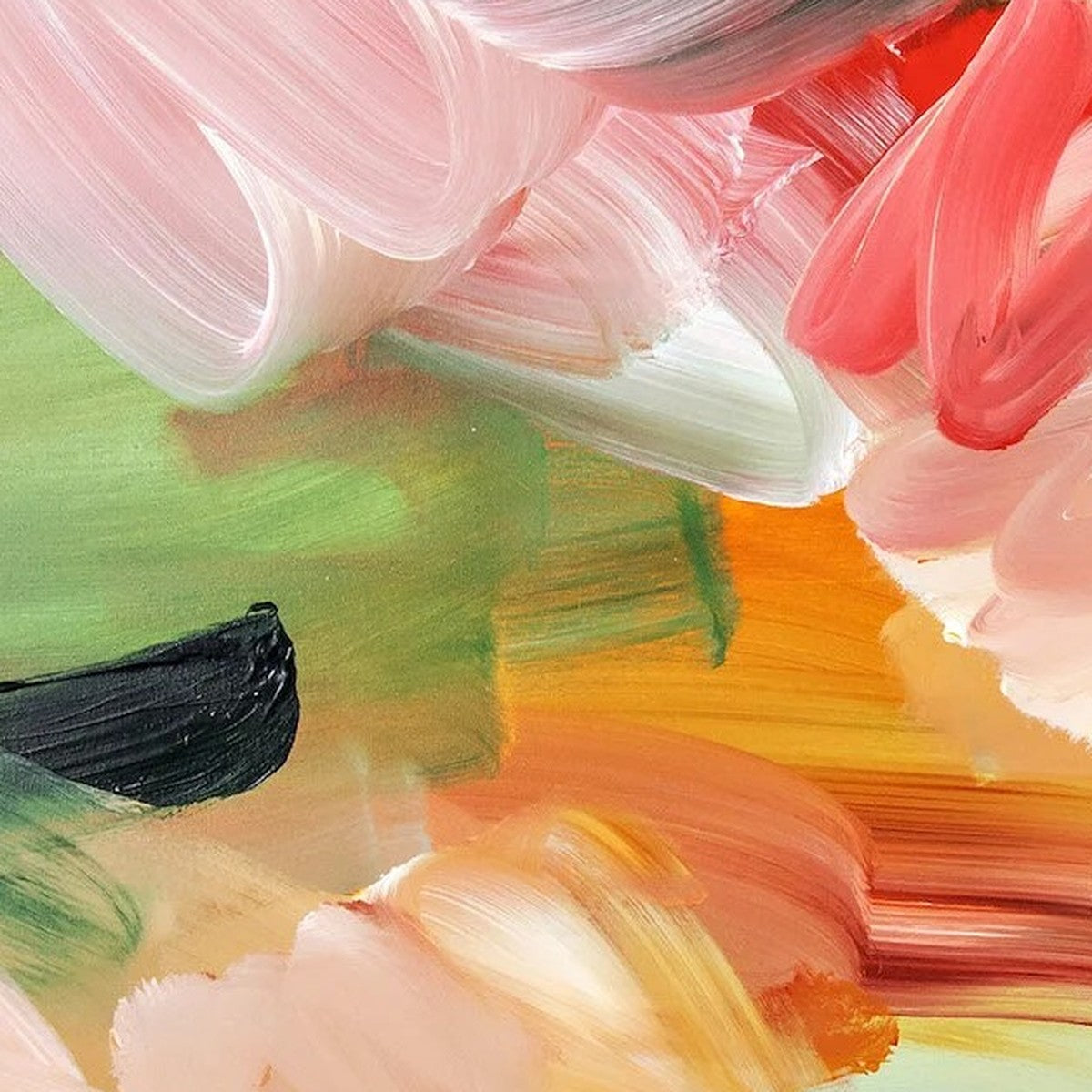Unscripted, original abstract painting by Joanna Gilbert, close detail of the colour and texture