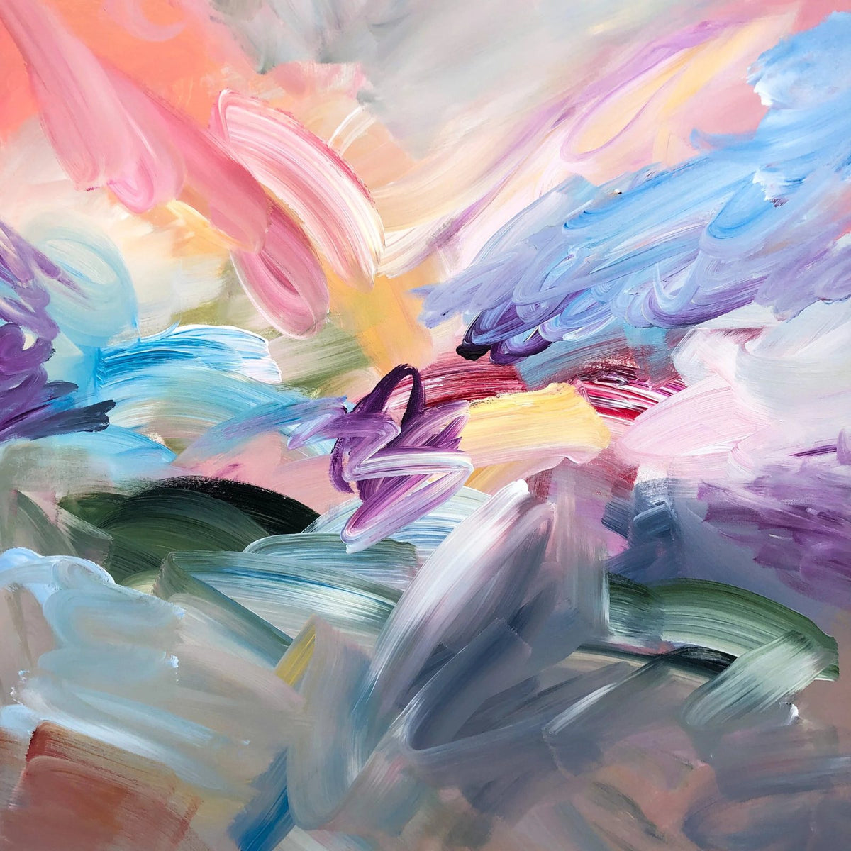 When Ordinary Becomes Magical, original abstract painting by Joanna Gilbert, full view of the canvas