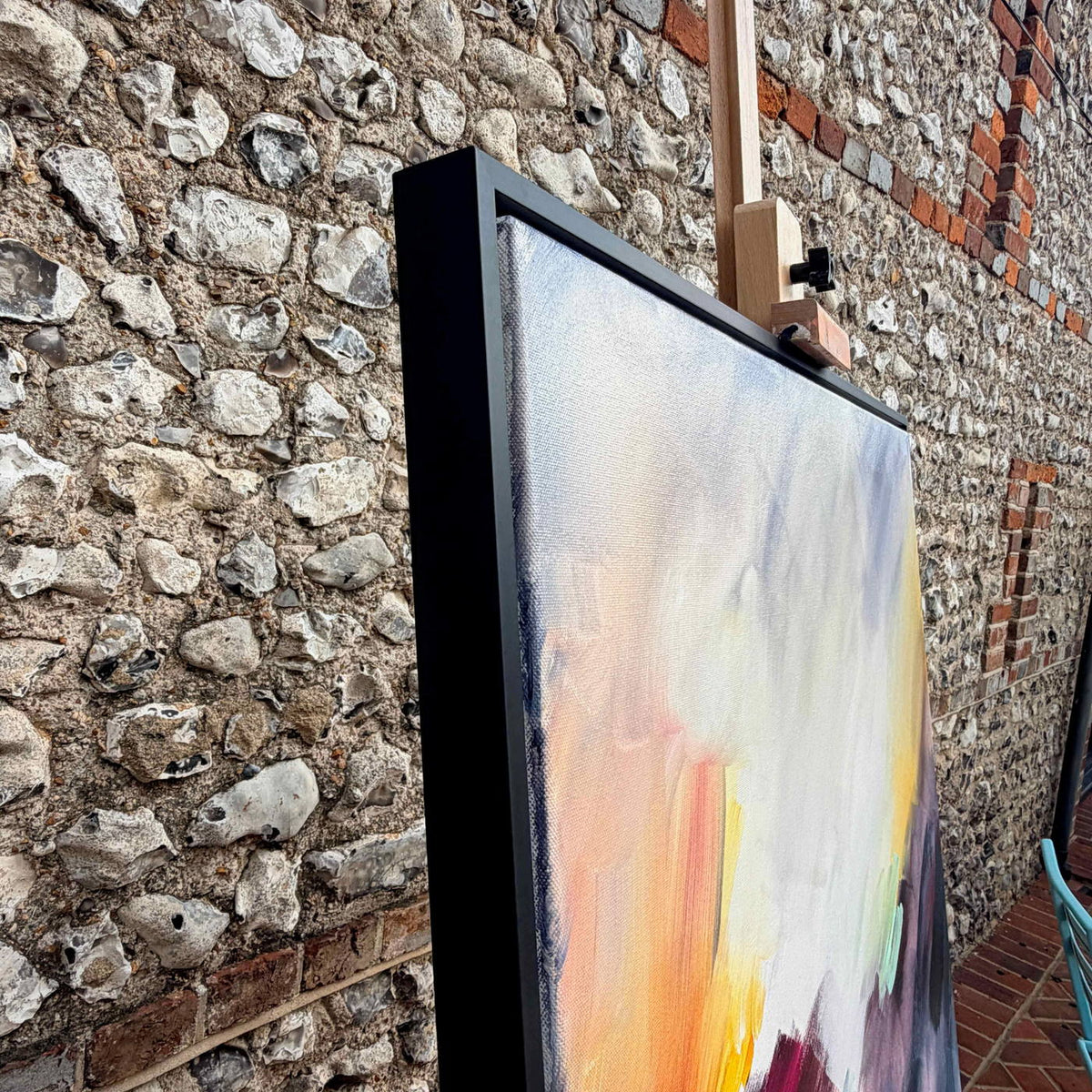Where the Light Finds You by Joanna Gilbert, side profile showing the depth of the framed canvas