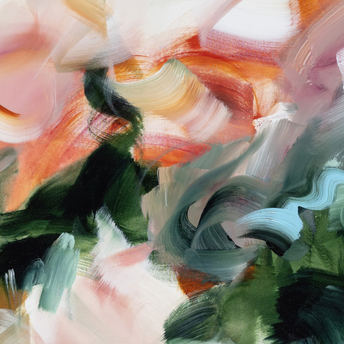 Whispers in the Forest 1, close detail of the brushwork