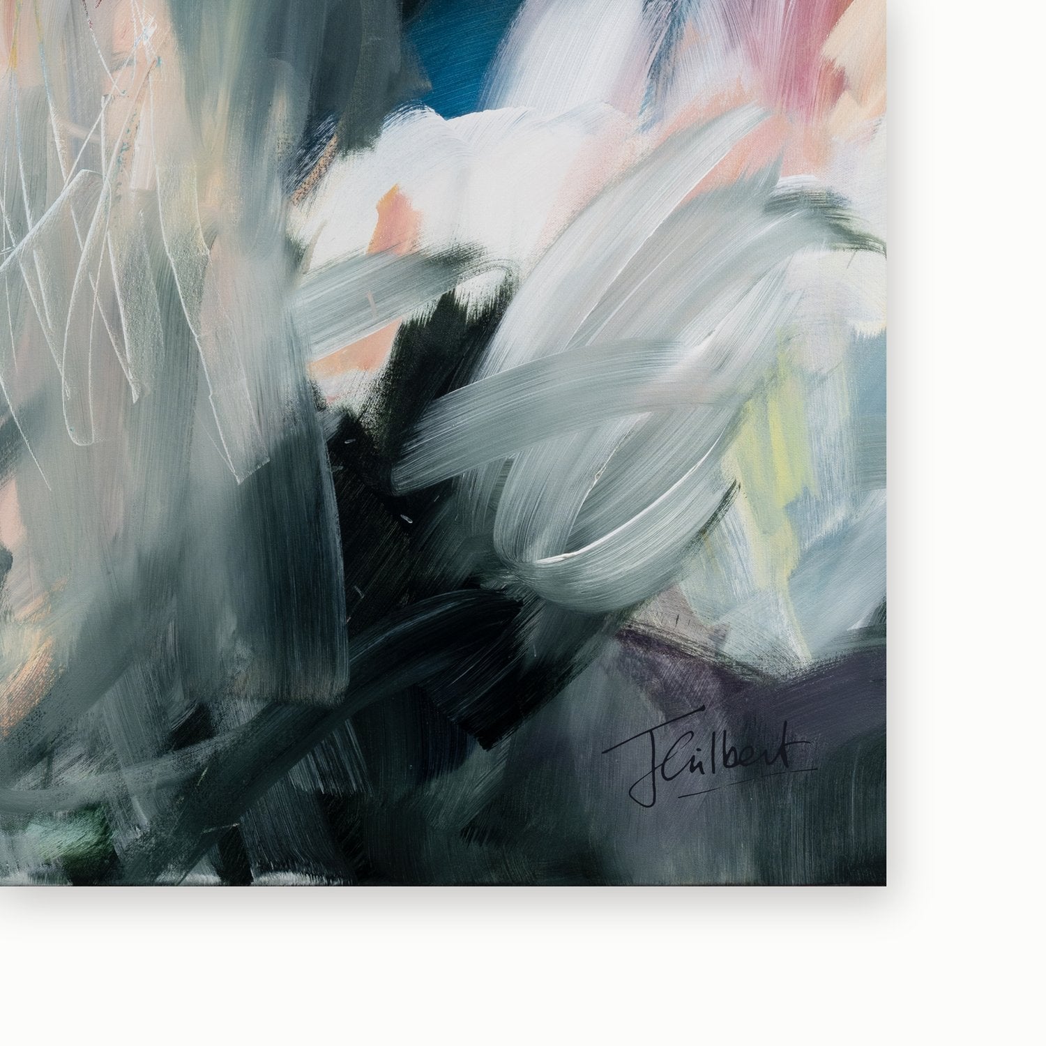 Artist signature on A Sky Full of Stars framed canvas print by Joanna Gilbert.