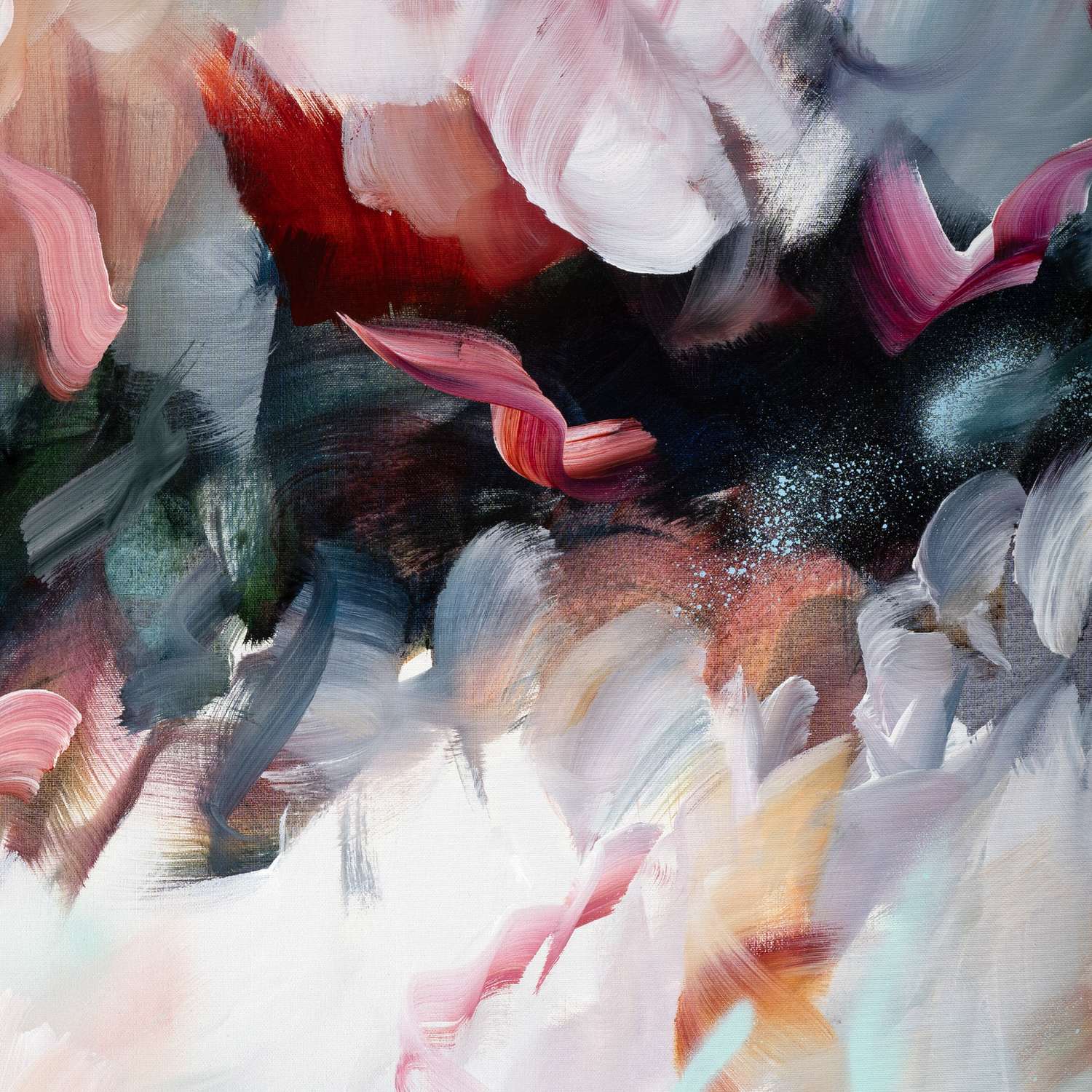 Corps De Ballet 1 abstract framed canvas print, detail of colour and texture.