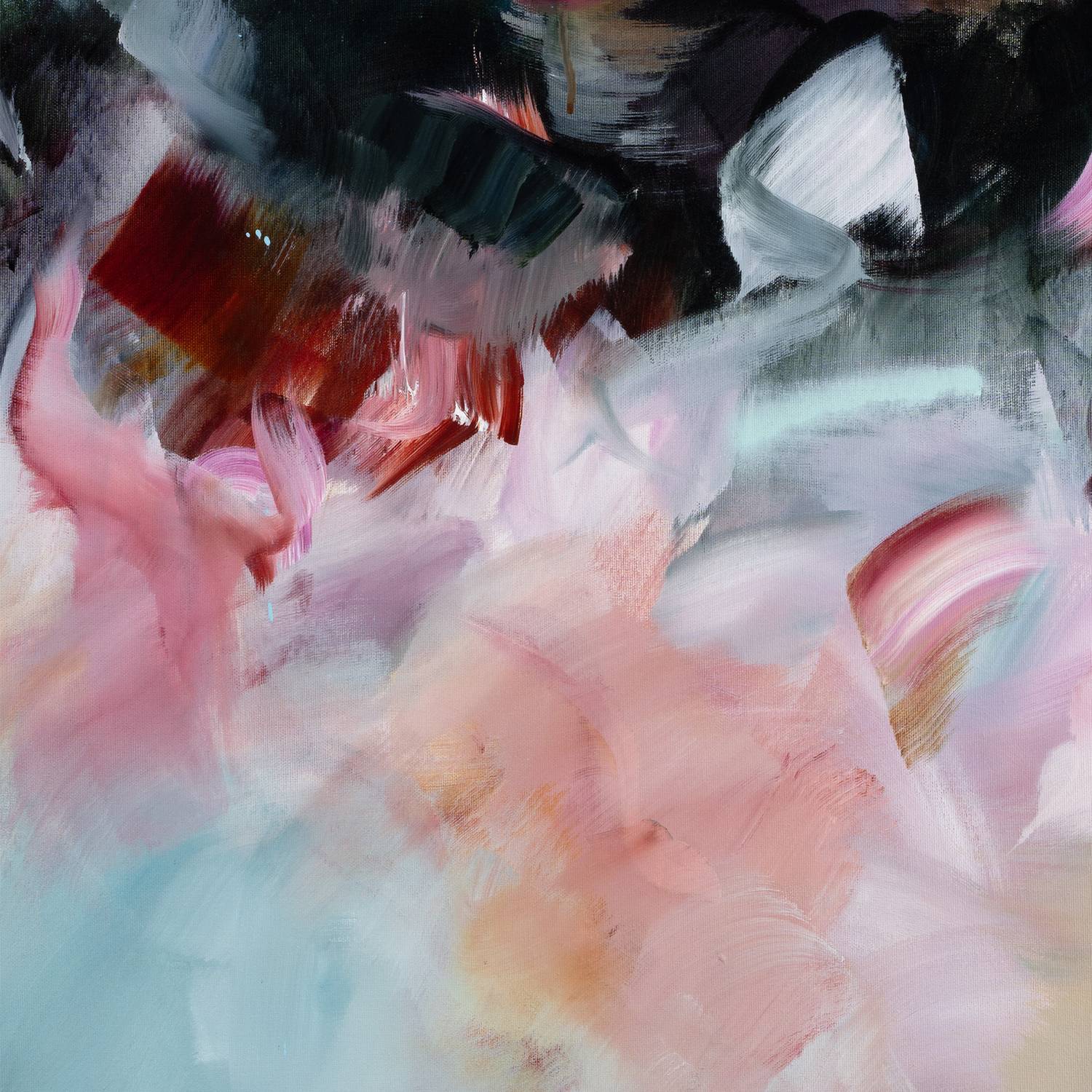 Corps De Ballet 2 abstract framed canvas print, detail of colour and texture.
