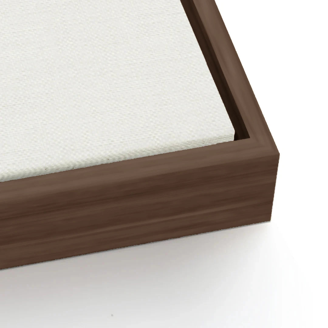 Dark oak floating frame corner, frame guide