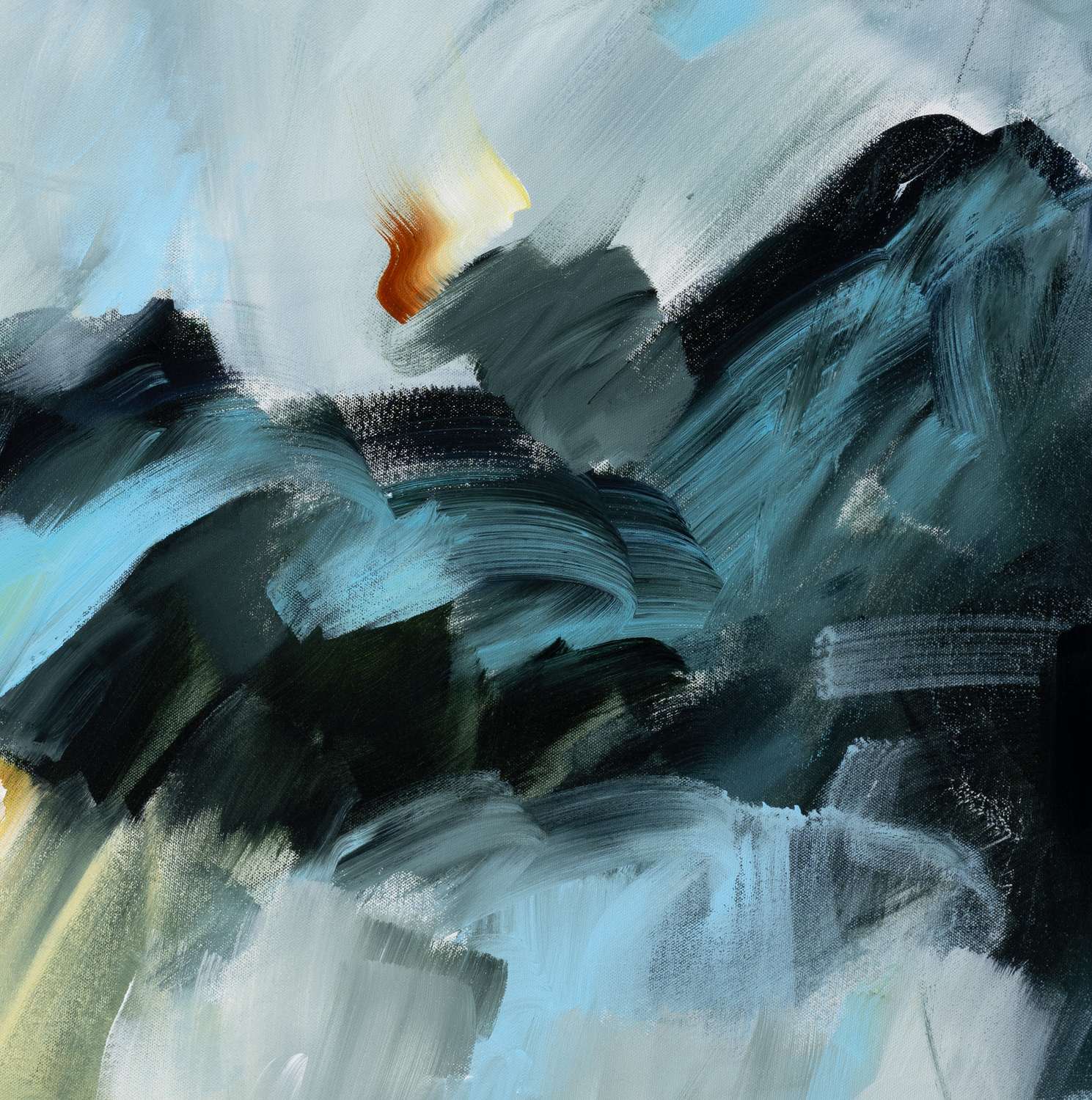 Dynamic Horizons 1 abstract framed canvas print, detail of colour and texture.