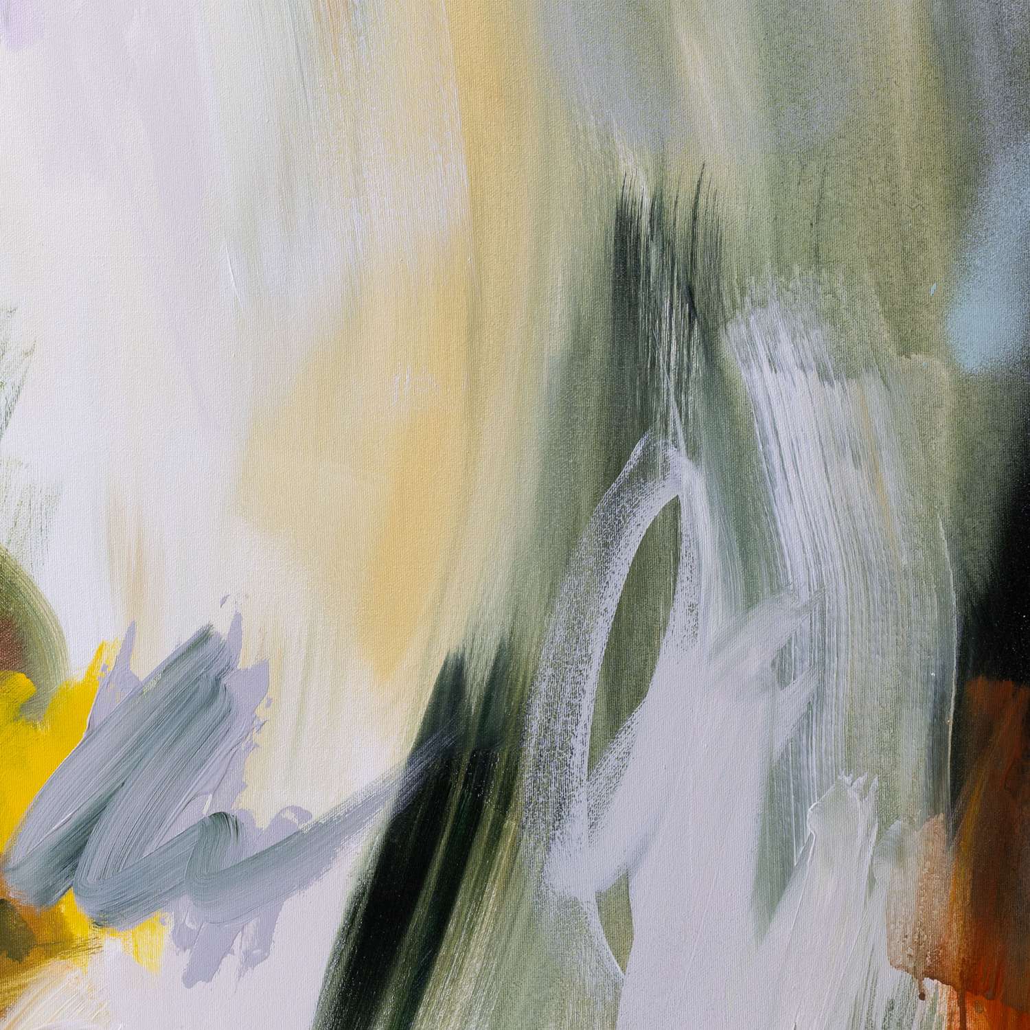 Embracing the Unknown 1 abstract framed canvas print, detail of colour and texture.