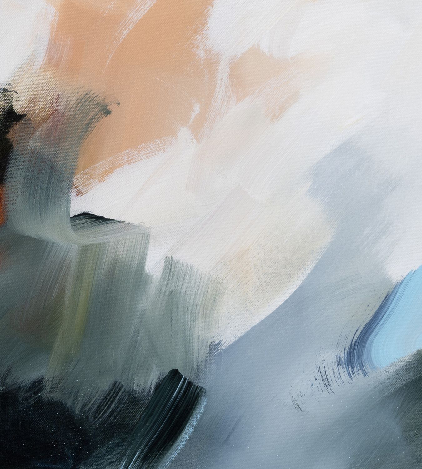 Harmony in Hues 1 abstract framed canvas print, detail of colour and texture.