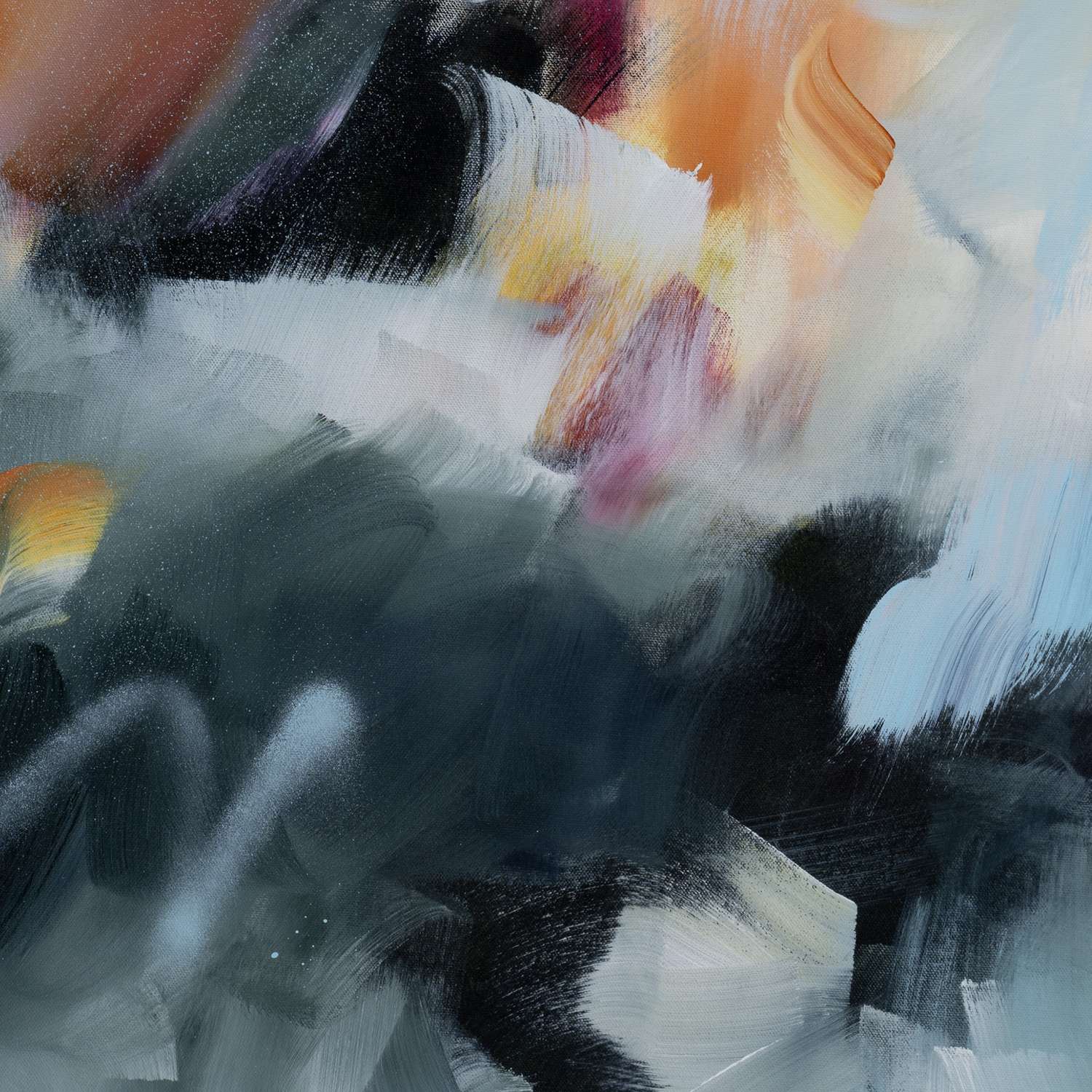 Harmony in Hues 2 abstract framed canvas print, detail of colour and texture.