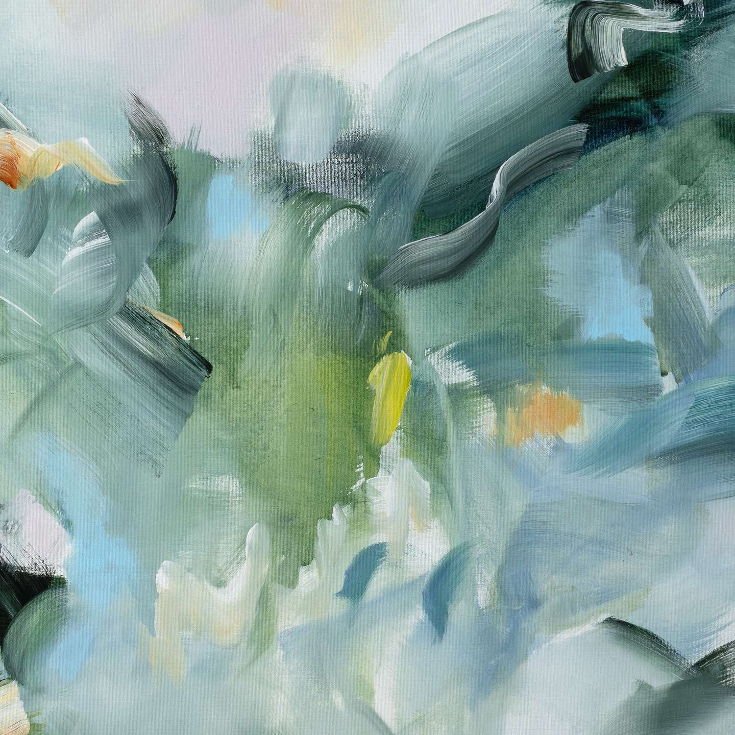 Heavenly Sounds 1 abstract framed canvas print, detail of colour and texture.
